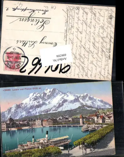 696206 Luzern Quai Dampfer pub Photoglob 30089