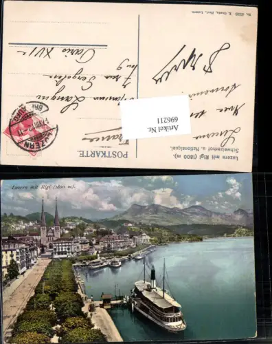 696211 Luzern Quai Dampfer m. Rigi pub Goetz 4539