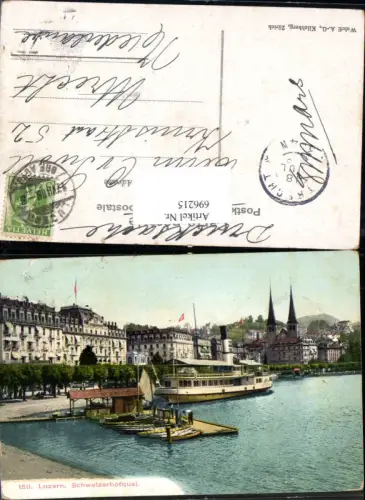 696215 Luzern Schweizerhofquai Quai Dampfer Schiff