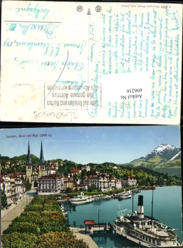696216 Luzern Quai Rigi Dampfer