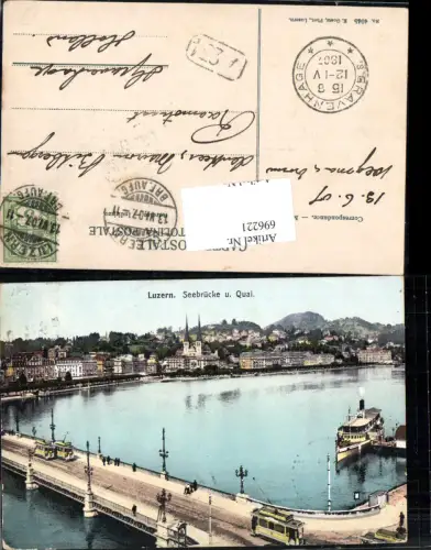 696221 Luzern Seebrücke Quai Dampfer pub Goetz 4045