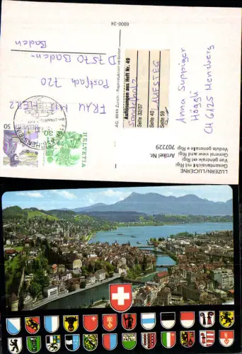 707229 Luzern Lucerne Schweiz alte Ansichtskarte