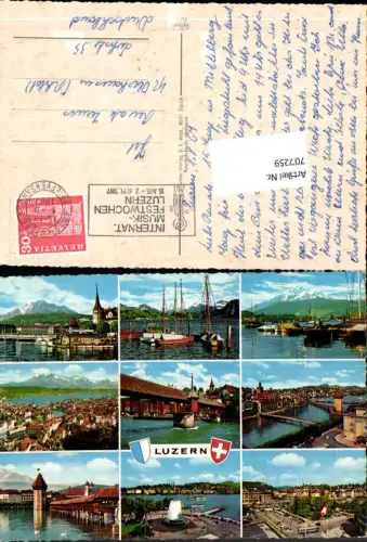 707259 Luzern Lucerne Schweiz alte Ansichtskarte