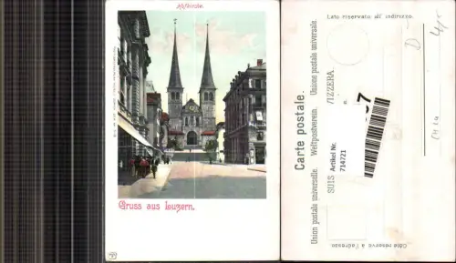 714721 Gruss aus Luzern Lucerne Hofkirche pub Künzli 3748
