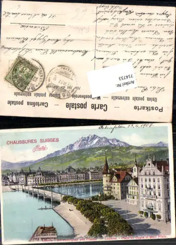714733 Luzern Lucerne Bally Chaussures Suisses Schwanenplatz Reklame AK gel Bevaise
