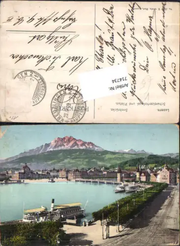 714734 Luzern Lucerne Seebrücke Schweizerhofquai pub E. Goetz