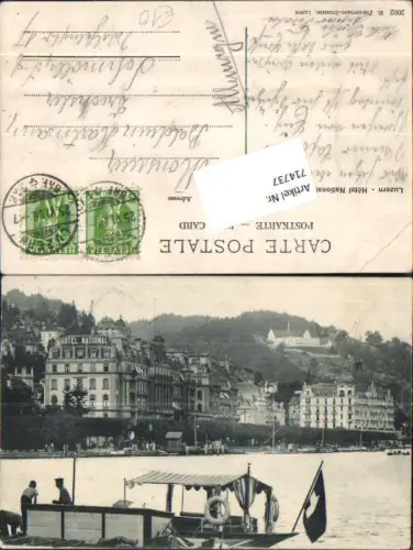 Luzern Lucerne Hotel National pub W. Zimmermann Staessler 2002 gel Schmölln