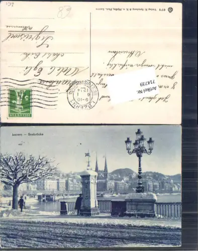 714739 Luzern Lucerne Seebrücke tolle Ansicht gel Sigriswil