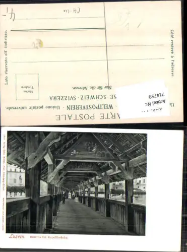 714759 Luzern Lucerne Wasserturm Kapellbrücke pub Wehrli 1808