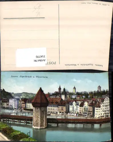 714770 Luzern Lucerne Wasserturm Kapellbrücke pub E. Goetz 4976