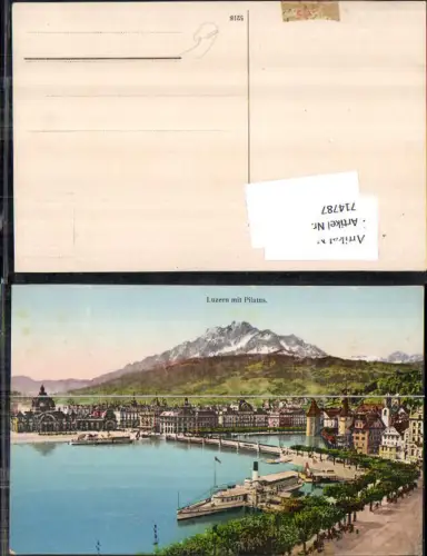 714787 Luzern Lucerne mit Pilatus Schiff Dampfer