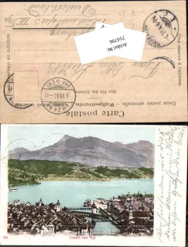 714796 Litho Luzern Lucerne und Rigi