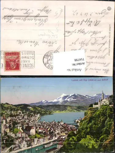 714798 Luzern Lucerne mit Rigi und Gütsch Stempel Stützengrün pub Photoglob 2528