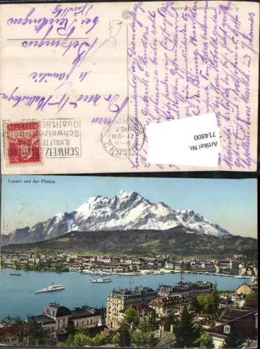 714800 Luzern Lucerne und der Pilatus pub E. Goetz 4843