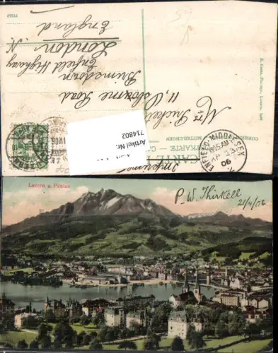 714802 Luzern Lucerne und Pilatus pub Photoglob 2490