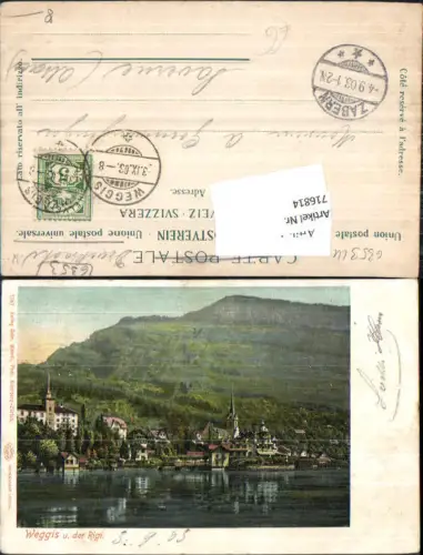716814 Weggis am Vierwaldstättersee Alpen 1903 Stp. Zabern