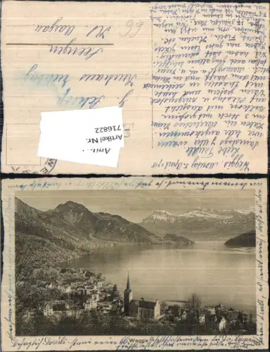 Künstler AK Weggis am Vierwaldstättersee Radierung gel Seengen Aargau