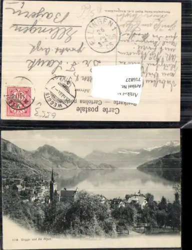716827 Weggis am Vierwaldstättersee Alpen Stp. Ellingen Bayern 1905