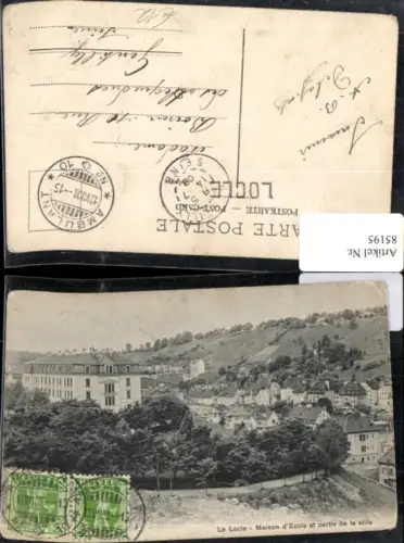 85195, Le Locle maison d'Ecole et partie de la ville