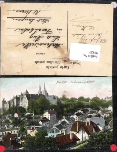 99829,Neuchatel Le Chateau et la Collegiale Kt Neuenburg