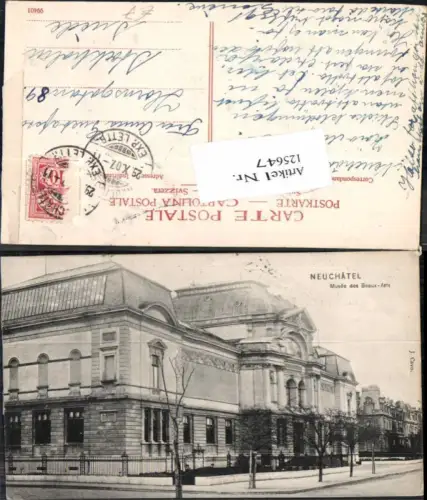 125647,Neuchatel Neuenburg Strassenpartie Musee des Beaux Arts 1902