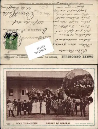 133741,Noce Villageoise Groupe de Bergers Chaux de Fonds Kt Neuenburg 1912