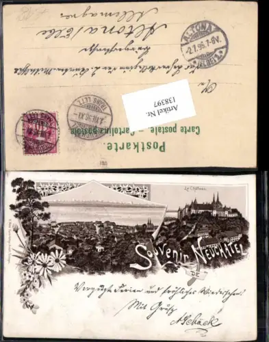 138397,Litho Souvenir de Neuchatel Neuenburg