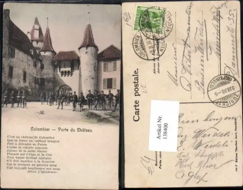 138400,Colombier Solaten im Schloss Kt Neuchatel Neuenburg