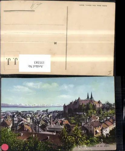 155383,Neuenburg Neuchatel et les Alpes