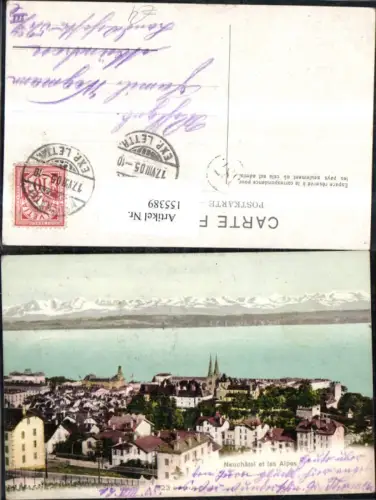 155389,Neuenburg Neuchatel et les Alpes 1905