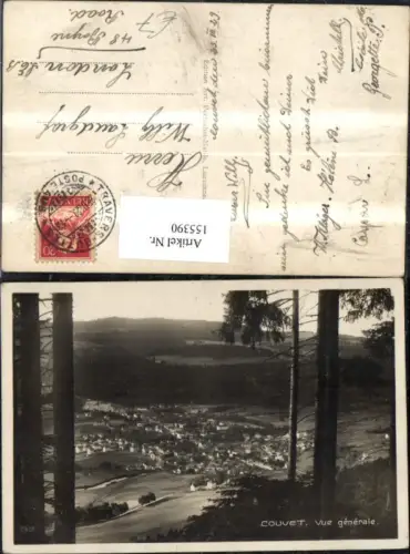 155390,Couvet Vue generale Totale 1929 Kt Neuenburg