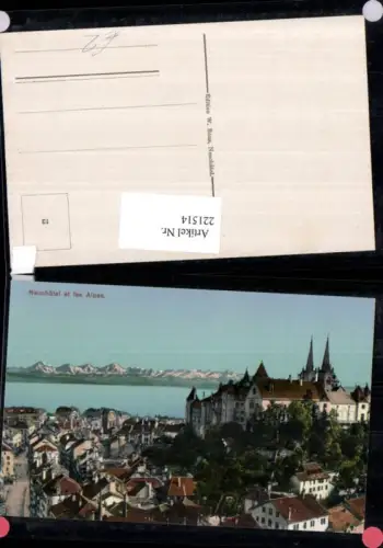 221514,Neuchatel Neuenburg Teilansicht et les Alpes Schloss