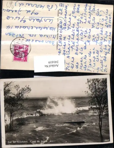 241619,Lac de Neuchatel Neuenburg Coup de joran Partie