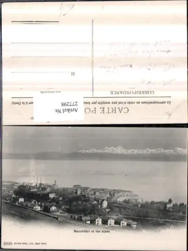 277298,Neuchatel Neuenburg Totale et les Alpes Bergkulisse Kt Waadt