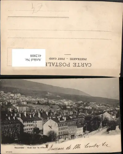 412808,Neuchatel Neuenburg Vue sur la ville Teilansicht