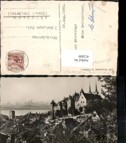 412809,Neuchatel Neuenburg Chateau Teilansicht Schloss
