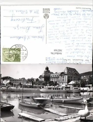 502769,Neuchatel Neuenburg Le Port Hafen Dampfer Boote Schwan
