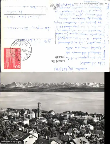 586149,Foto Ak Neuchatel et les Alpes Neuenburg Switzerland