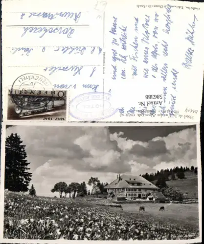586388,Foto Ak Vue des Alpes Hotel Fontaines Switzerland