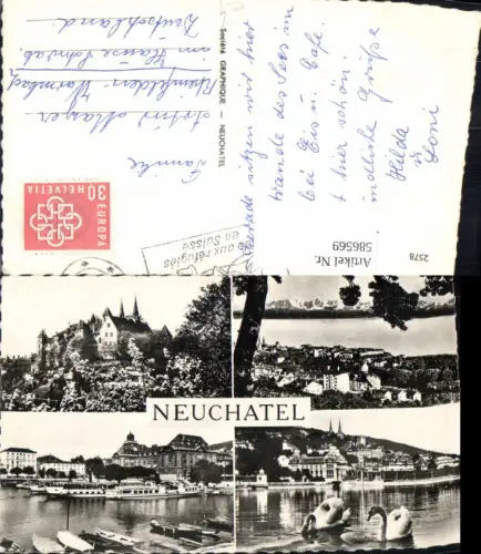 586569,Mehrbild Ak Neuchatel Neuenburg Schwan Switzerland