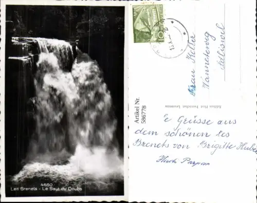 586778,Foto Ak Les Brenets Le Saut du Doubs Switzerland