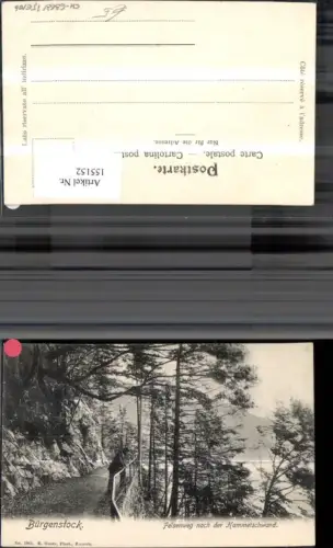 155152,Bürgenstock Felsenweg n. d. Hammetschwand Wegansicht m. Mann Vierwaldstättersee Kt Nidwalden