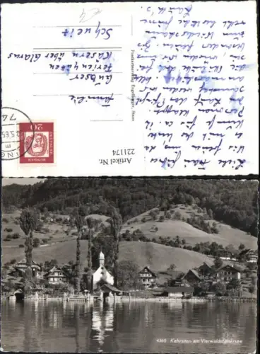221174,Kehrsiten am Vierwaldstättersee Teilansicht Kirche Kt Nidwalden