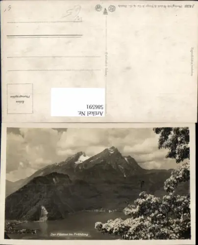 586591,Foto Ak Pilatus i. Frühling Hergiswil Switzerland