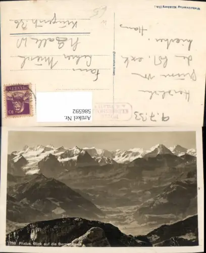 586592,Pilatus Blick a. d. Berneralpen Hergiswil Switzerland