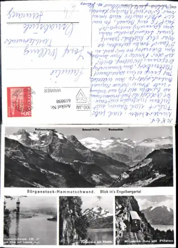 619898,Mehrbild Ak Ennetbürgen Bürgenstock Hammetschwand Lift Blick auf Luzern Felsenweg Bürgenstock-Bahn