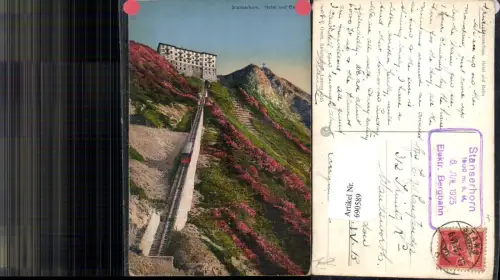690589 Stans Stanserhorn Hotel und Bahn Bergbahn Aufzug Nidwalden
