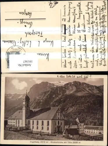 191567,Engelberg Klosterkirche m. Titlis Kirche Kt Obwalden