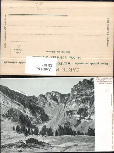 221167,Gerschnialp m. Pfaffenwand u. Hotel Trübsee b. Engelberg Kt Obwalden