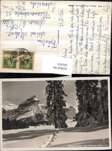 241414,Gerschnialp m. Hahnen b. Engelberg Winterlandschaft